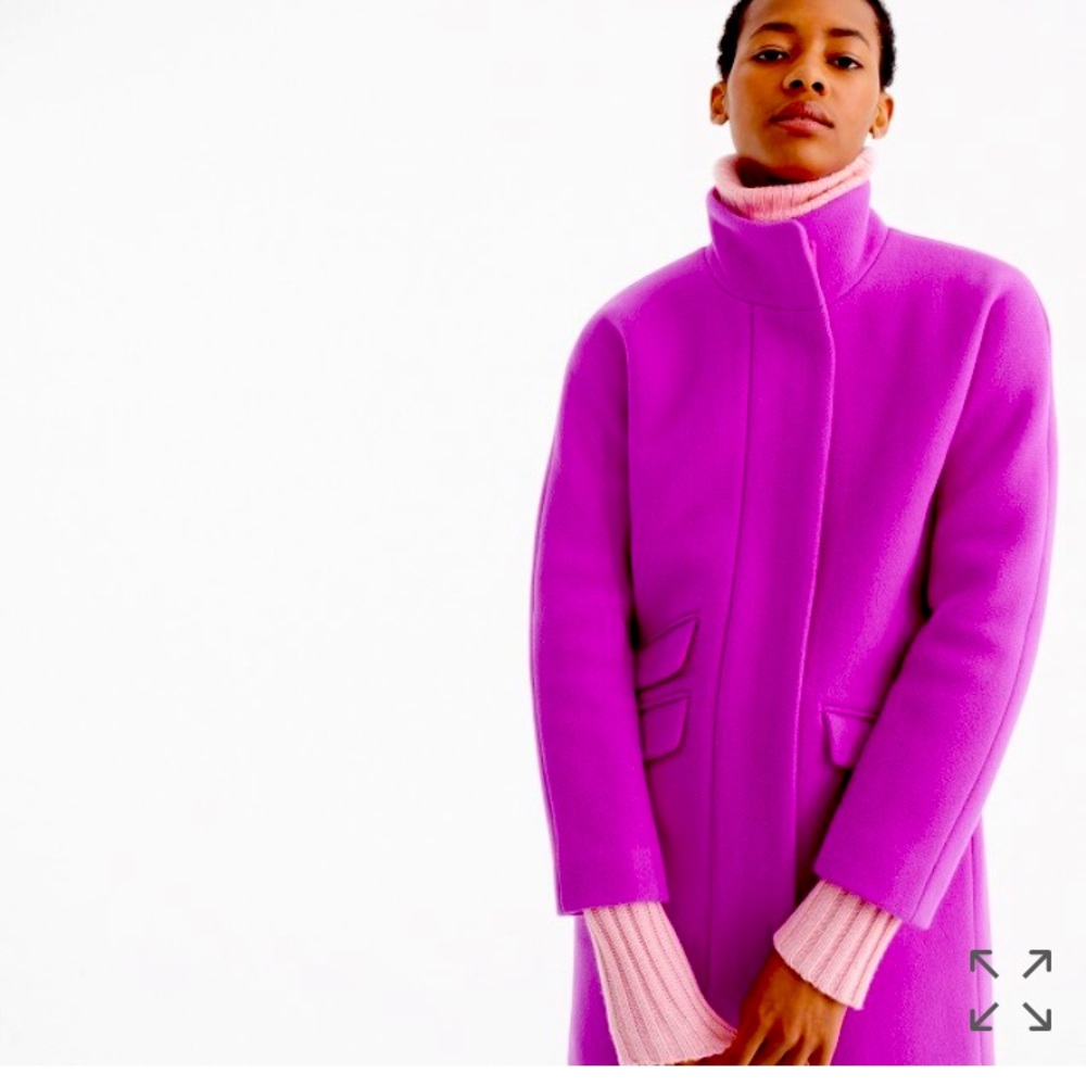 JCrew Italian Wool Cocoon coat in beautiful fuchsia. New without tags.